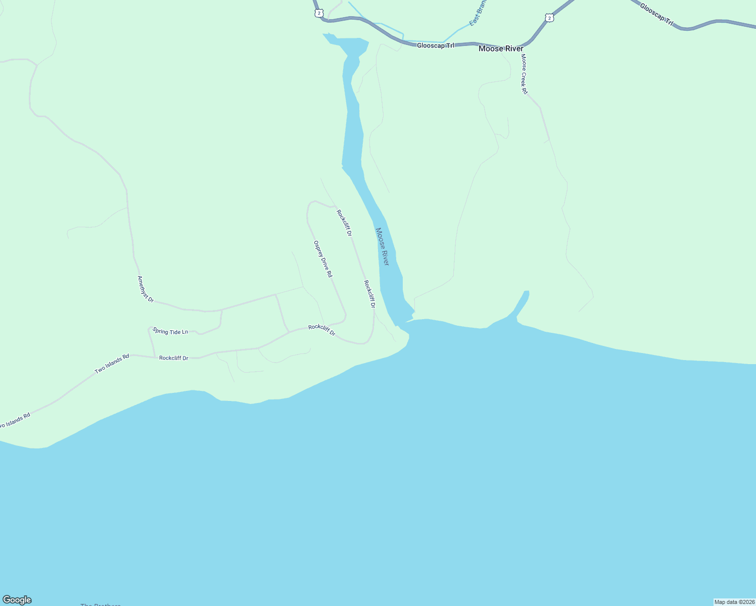 map of restaurants, bars, coffee shops, grocery stores, and more near Rockcliff Drive in Lower Five Islands