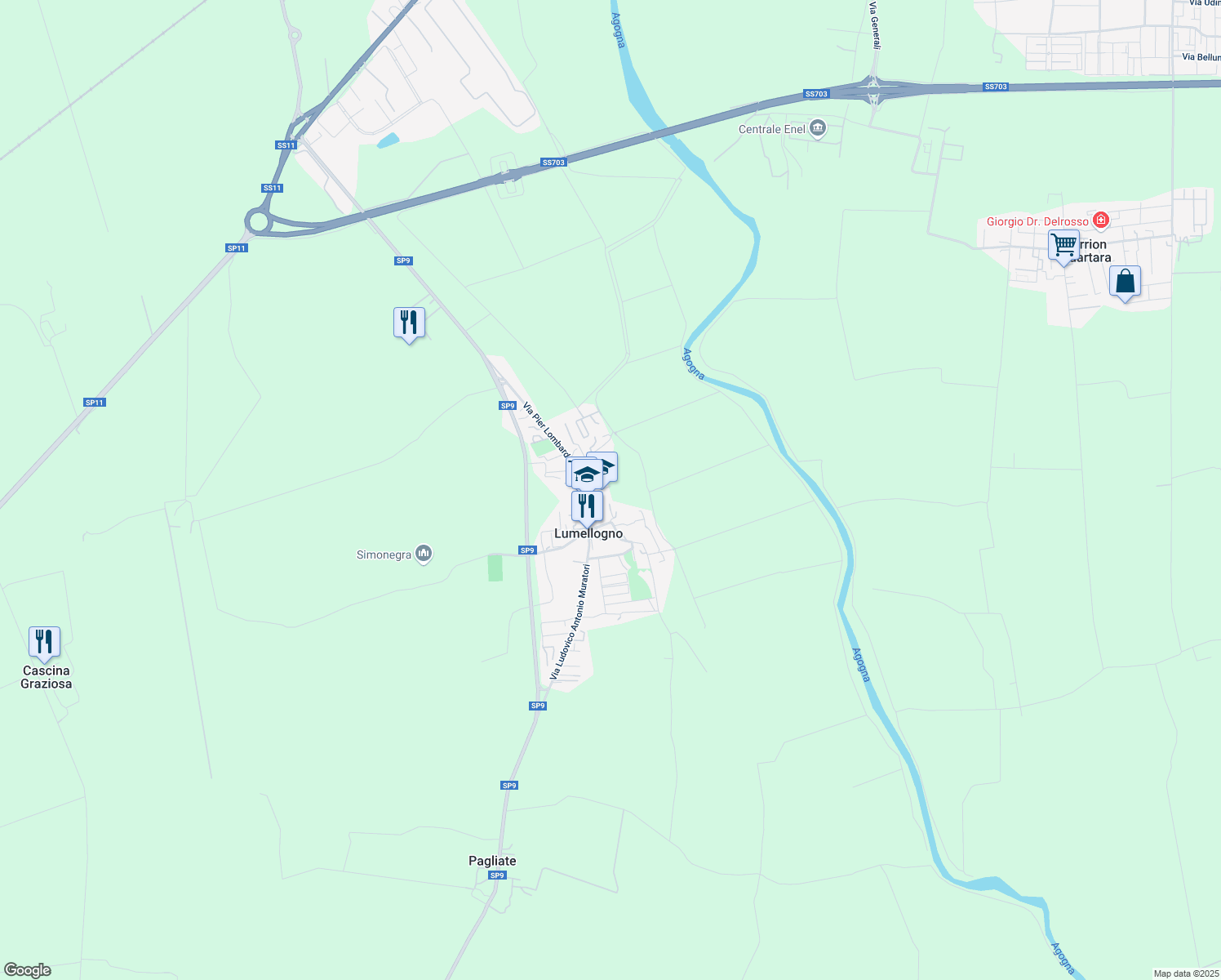map of restaurants, bars, coffee shops, grocery stores, and more near 1a Via Gaudenzio Bigliani in Lumellogno