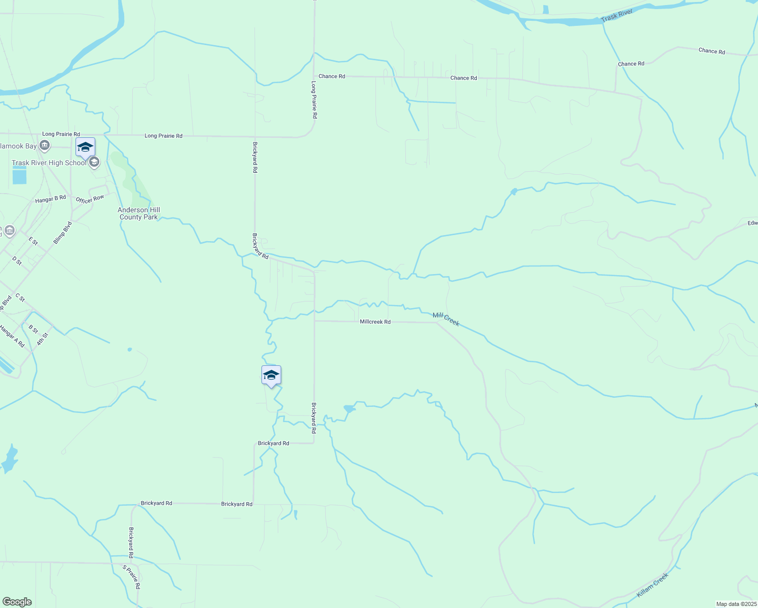 map of restaurants, bars, coffee shops, grocery stores, and more near 9050 Mill Creek Road in Tillamook