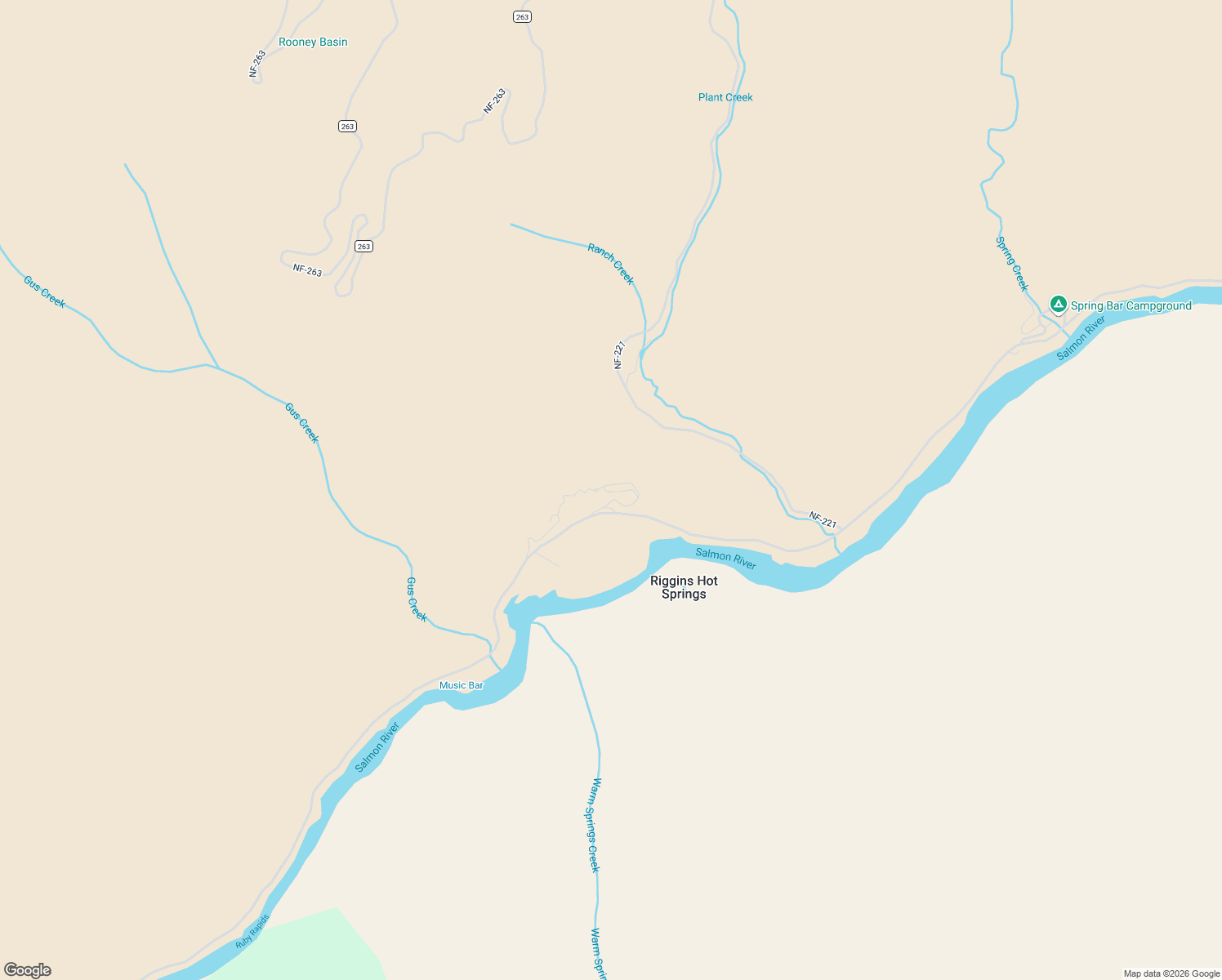 map of restaurants, bars, coffee shops, grocery stores, and more near 1565 Big Salmon Road in Riggins