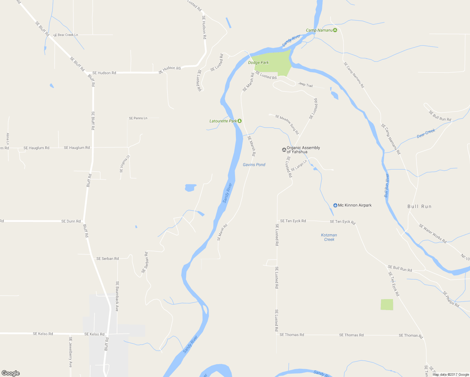 map of restaurants, bars, coffee shops, grocery stores, and more near 12611 Southeast Marsh Road in Sandy