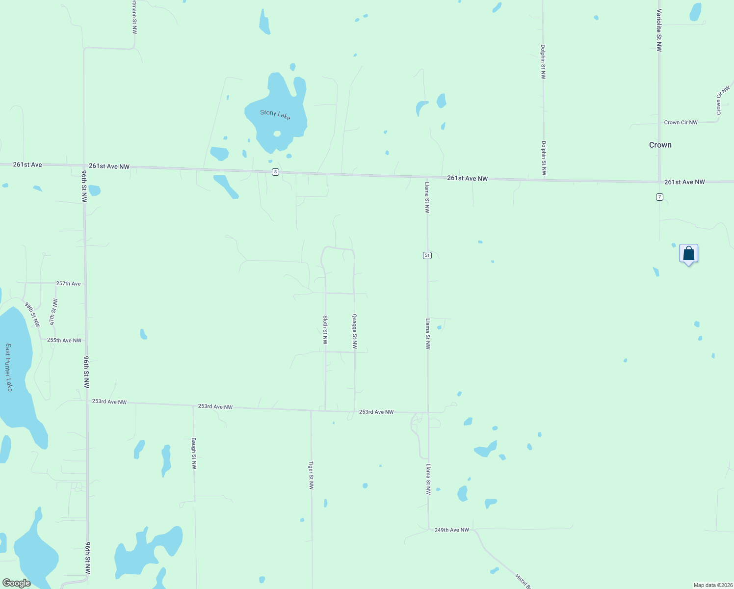 map of restaurants, bars, coffee shops, grocery stores, and more near 8621 257th Avenue Northwest in Zimmerman