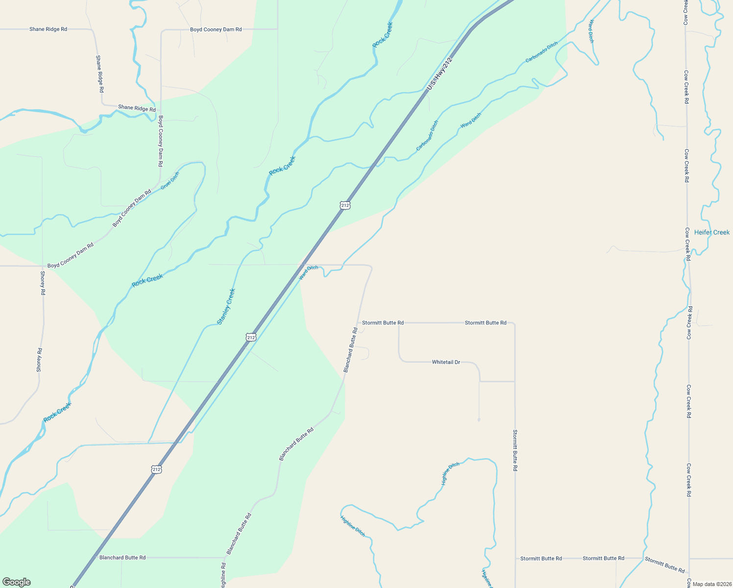 map of restaurants, bars, coffee shops, grocery stores, and more near 47 Blanchard Butte Road in Roberts