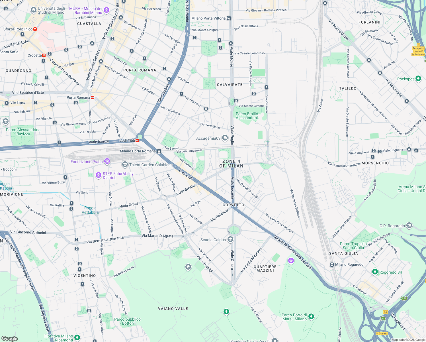 map of restaurants, bars, coffee shops, grocery stores, and more near 4 Via Enrico Gonzales in Milan
