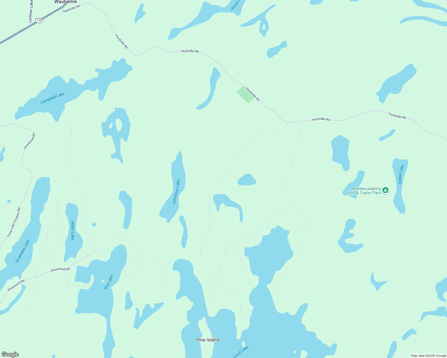 map of restaurants, bars, coffee shops, grocery stores, and more near Hardy Henry Trail in Parry Sound