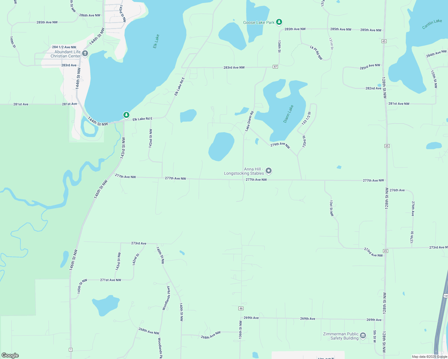 map of restaurants, bars, coffee shops, grocery stores, and more near 13738 277th Avenue Northwest in Zimmerman