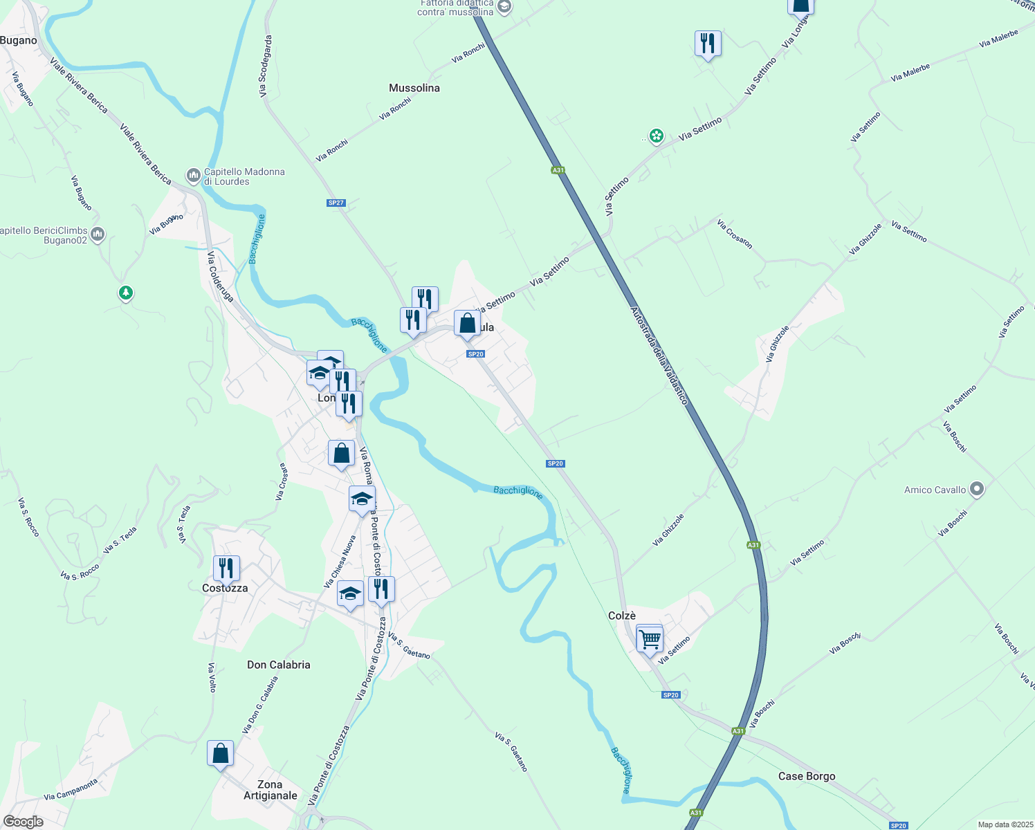 map of restaurants, bars, coffee shops, grocery stores, and more near 82 Via Secula in Secula