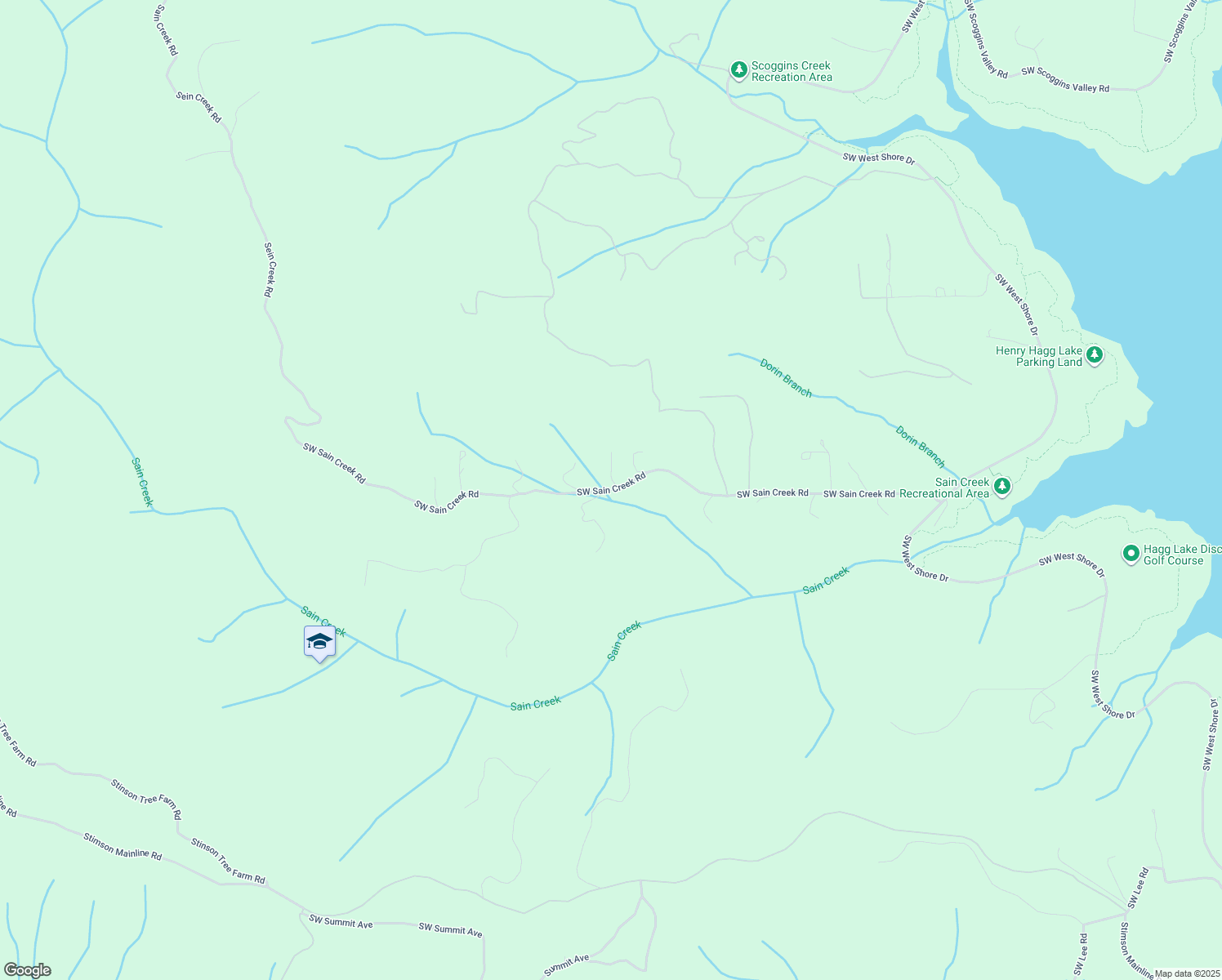 map of restaurants, bars, coffee shops, grocery stores, and more near 56422 Southwest Sain Creek Road in Gaston