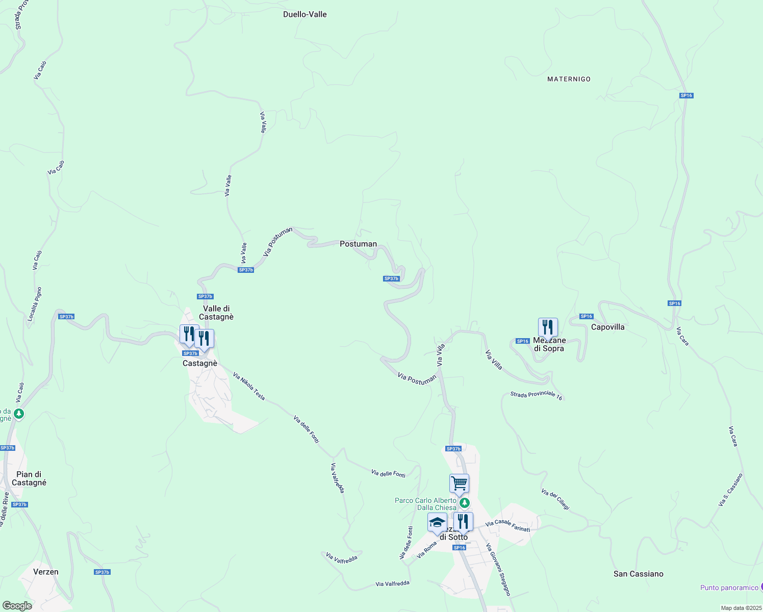 map of restaurants, bars, coffee shops, grocery stores, and more near 3 Via Postuman in Provincia di Verona