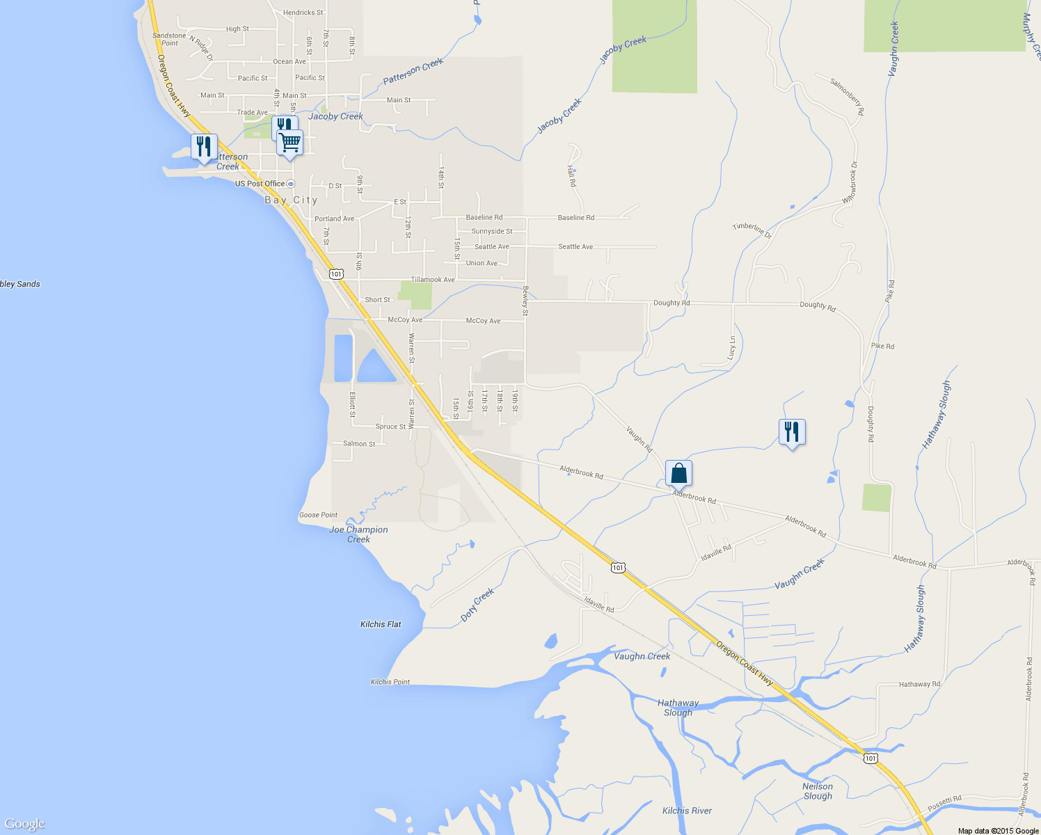 map of restaurants, bars, coffee shops, grocery stores, and more near 7815 19th Street in Bay City