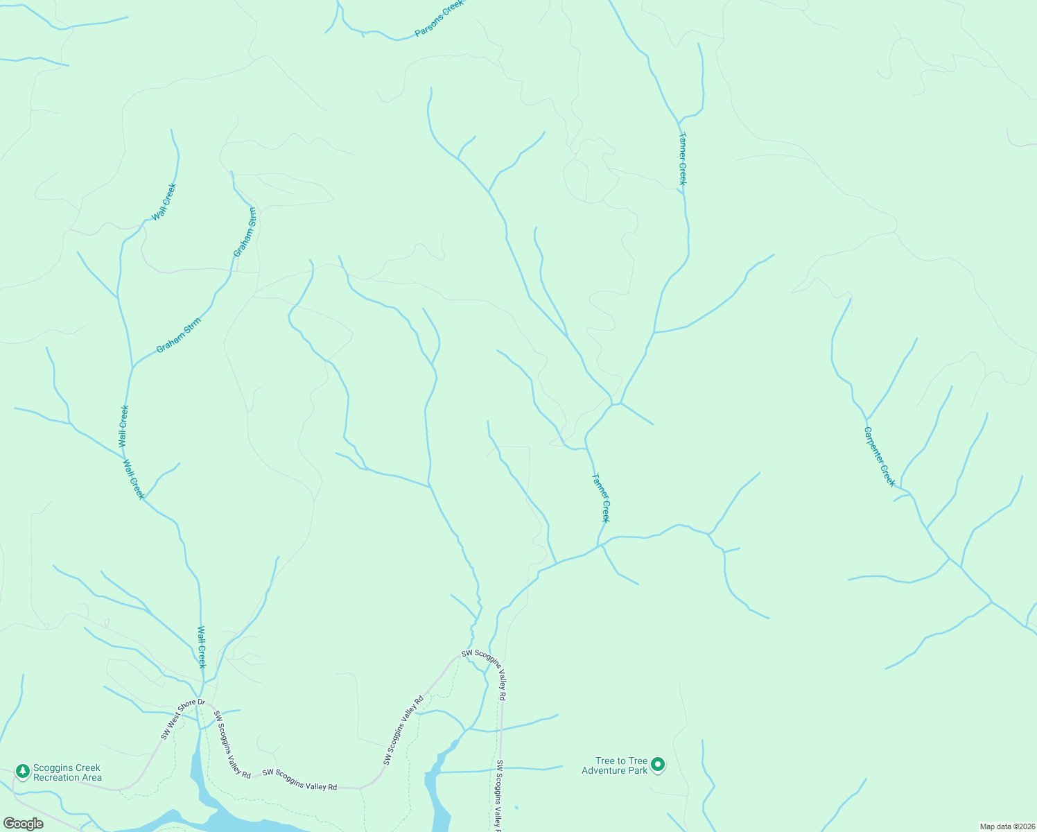 map of restaurants, bars, coffee shops, grocery stores, and more near 735 Southwest Tanner Creek Road in Gaston