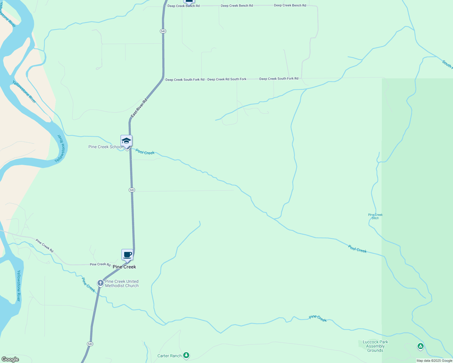 map of restaurants, bars, coffee shops, grocery stores, and more near 59 Pool Creek Rd in Livingston