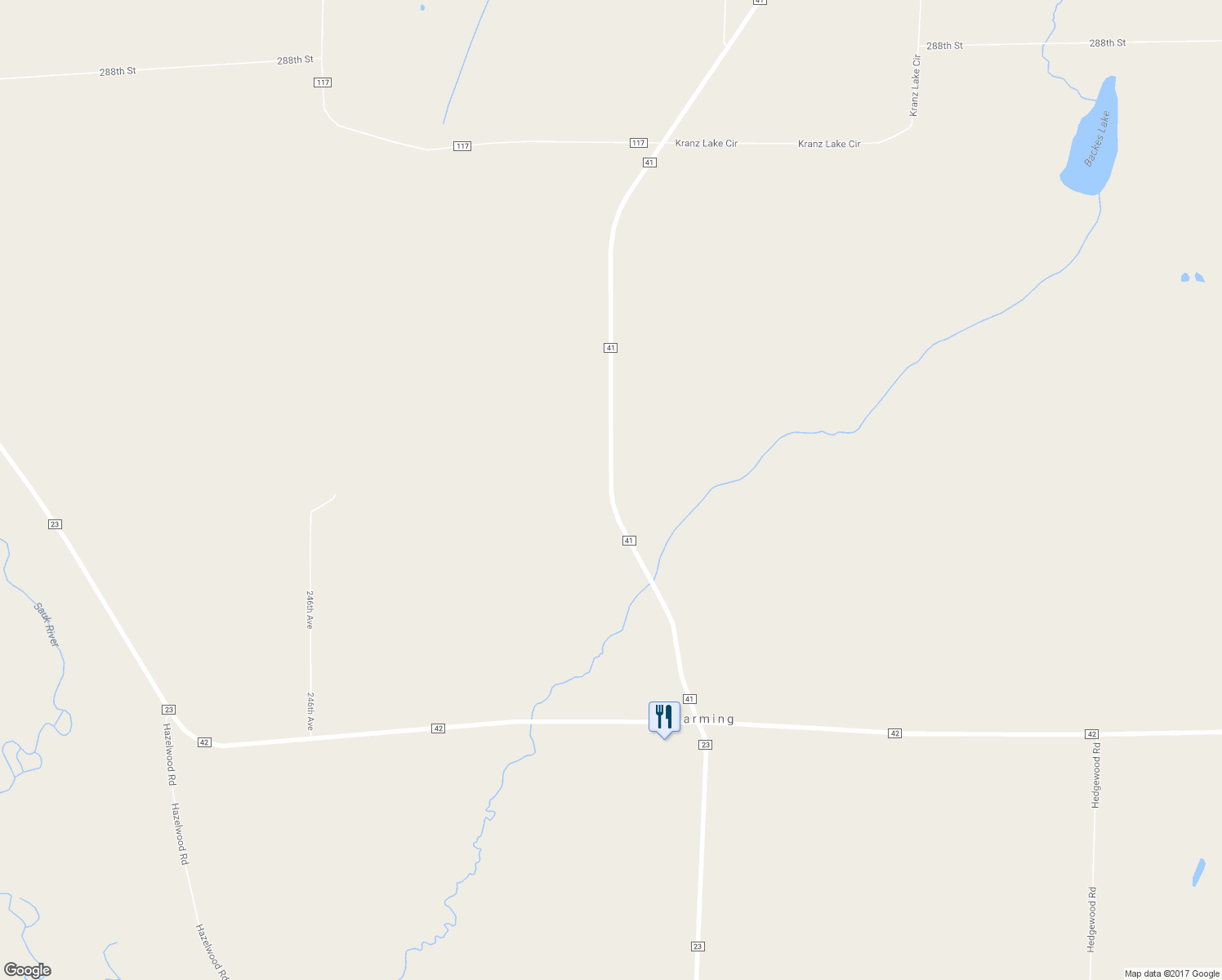 map of restaurants, bars, coffee shops, grocery stores, and more near 27523 County Road 41 in Albany