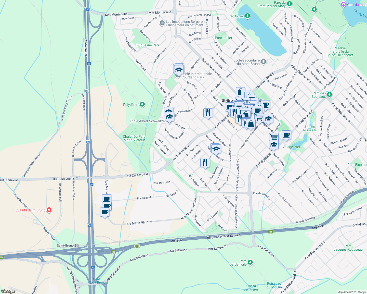 Boulevard Clairevue Ouest, SaintBrunodeMontarville QC Walk Score