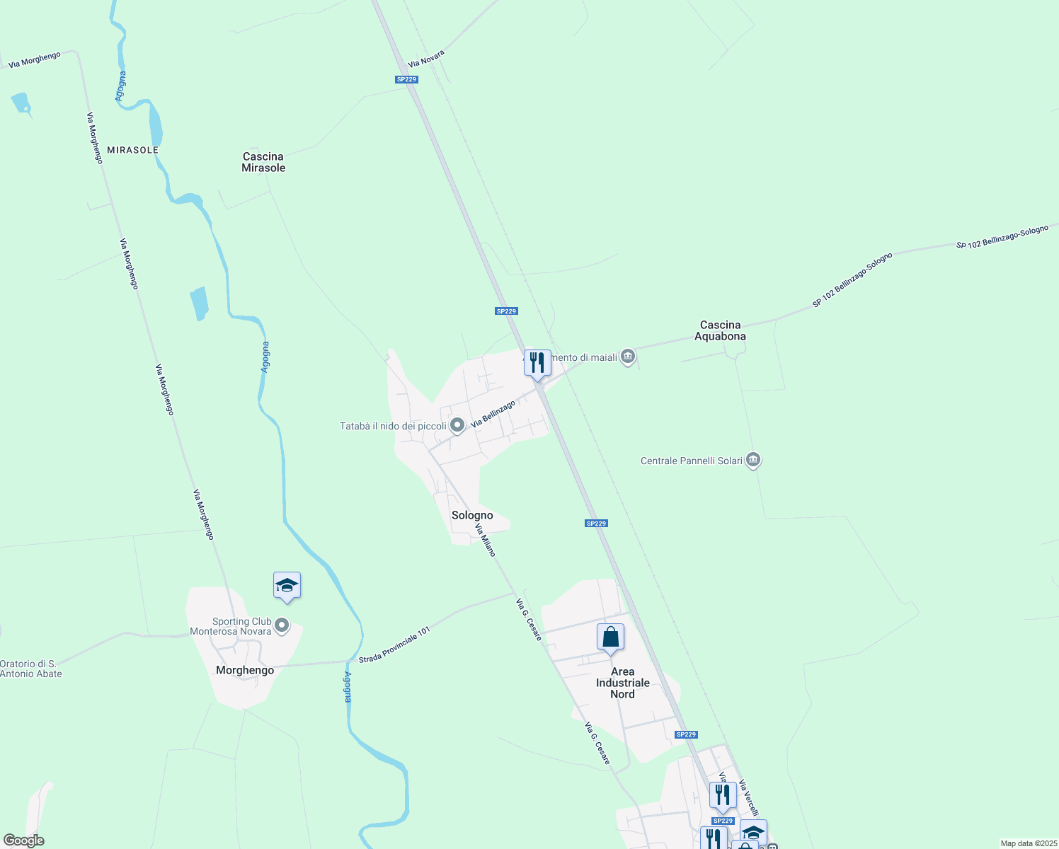 map of restaurants, bars, coffee shops, grocery stores, and more near 6 Via Ticino in Sologno