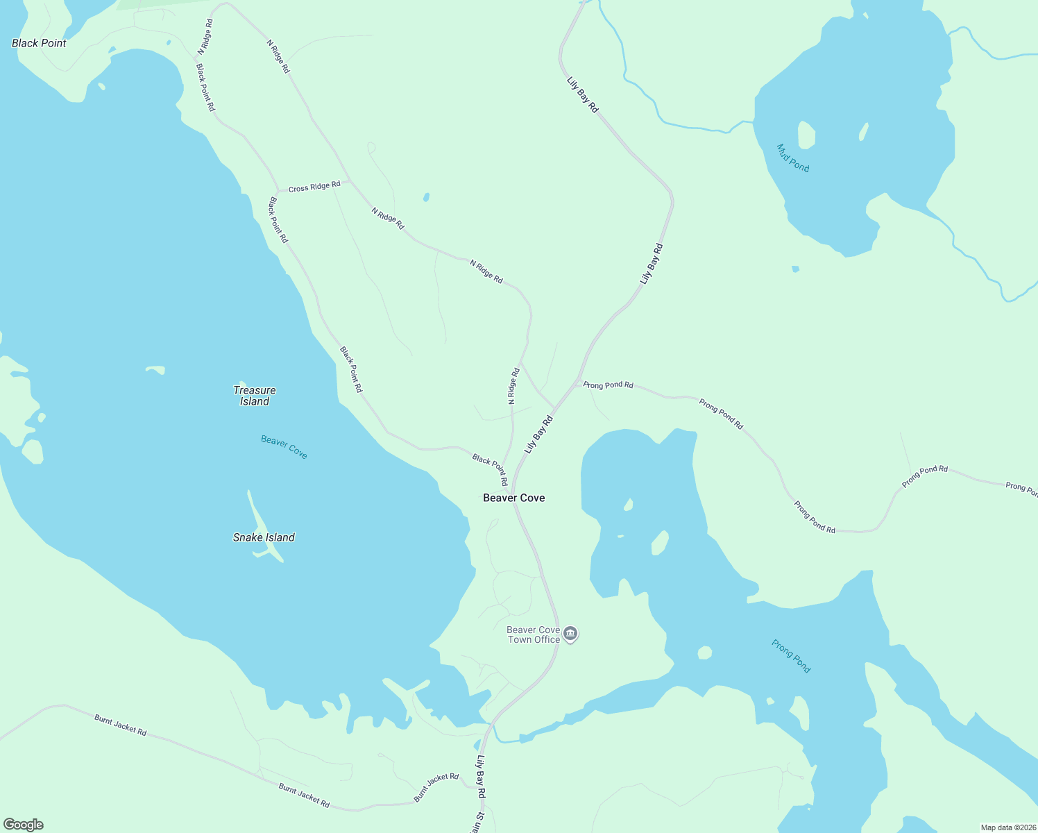 map of restaurants, bars, coffee shops, grocery stores, and more near 33 North Ridge Road in Beaver Cove