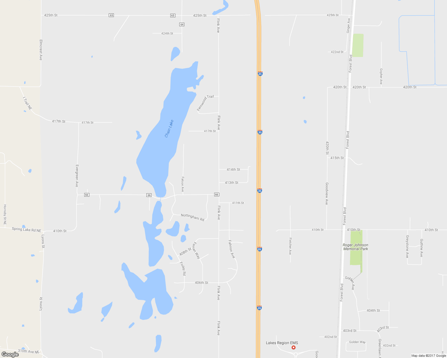 map of restaurants, bars, coffee shops, grocery stores, and more near 5582 413th Street in North Branch