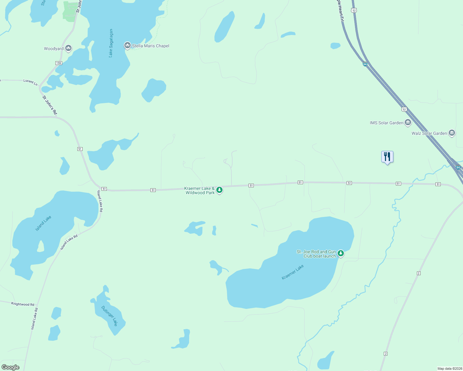 map of restaurants, bars, coffee shops, grocery stores, and more near 30045 125th Avenue in Saint Joseph