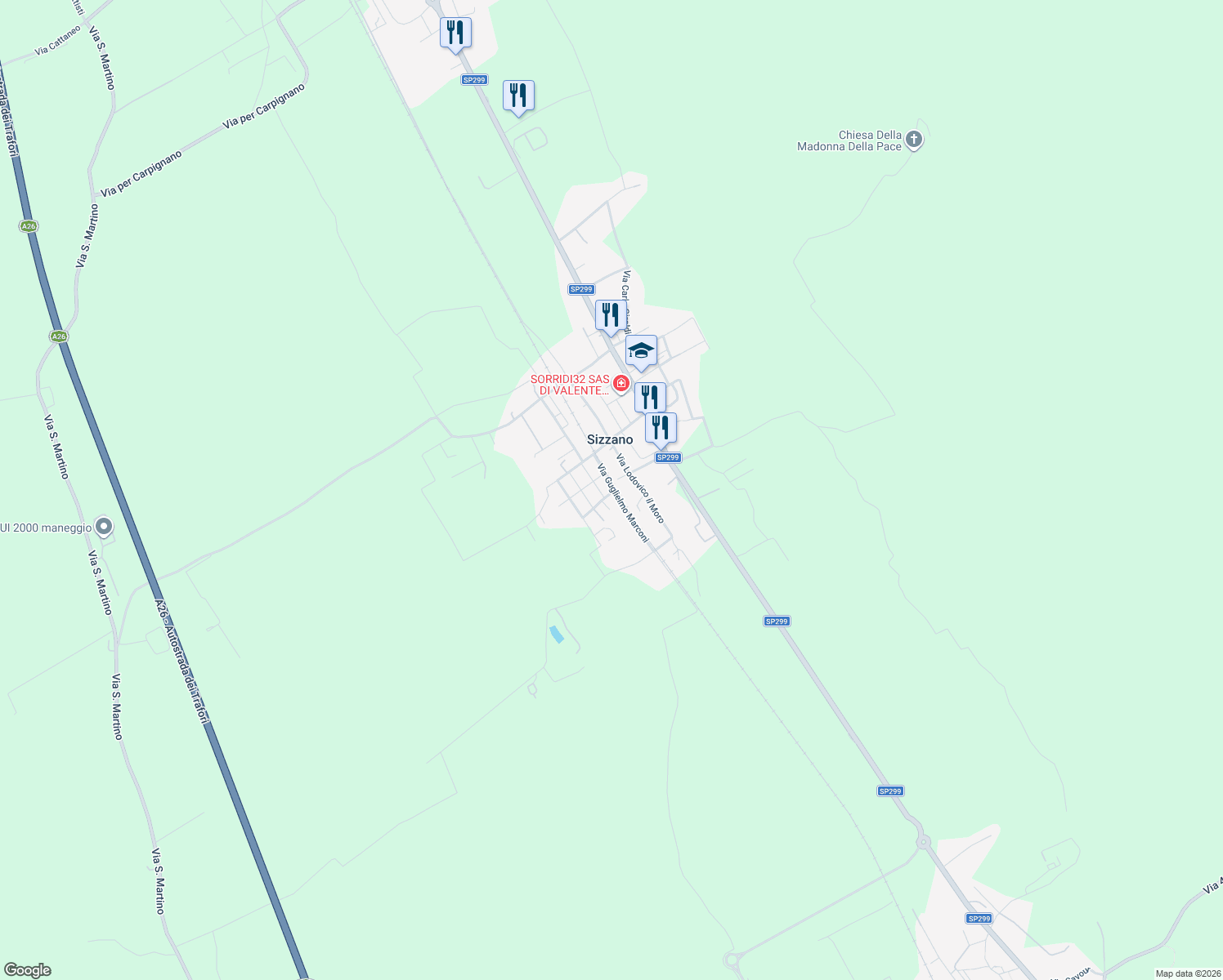 map of restaurants, bars, coffee shops, grocery stores, and more near 3 Via Benvenuto Zoppis in Sizzano