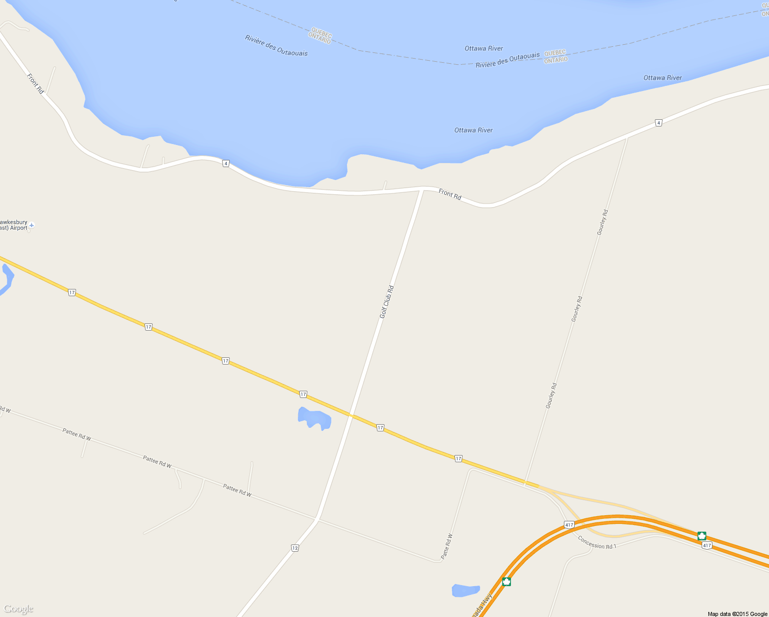 map of restaurants, bars, coffee shops, grocery stores, and more near 1165 Golf Club Road in Hawkesbury