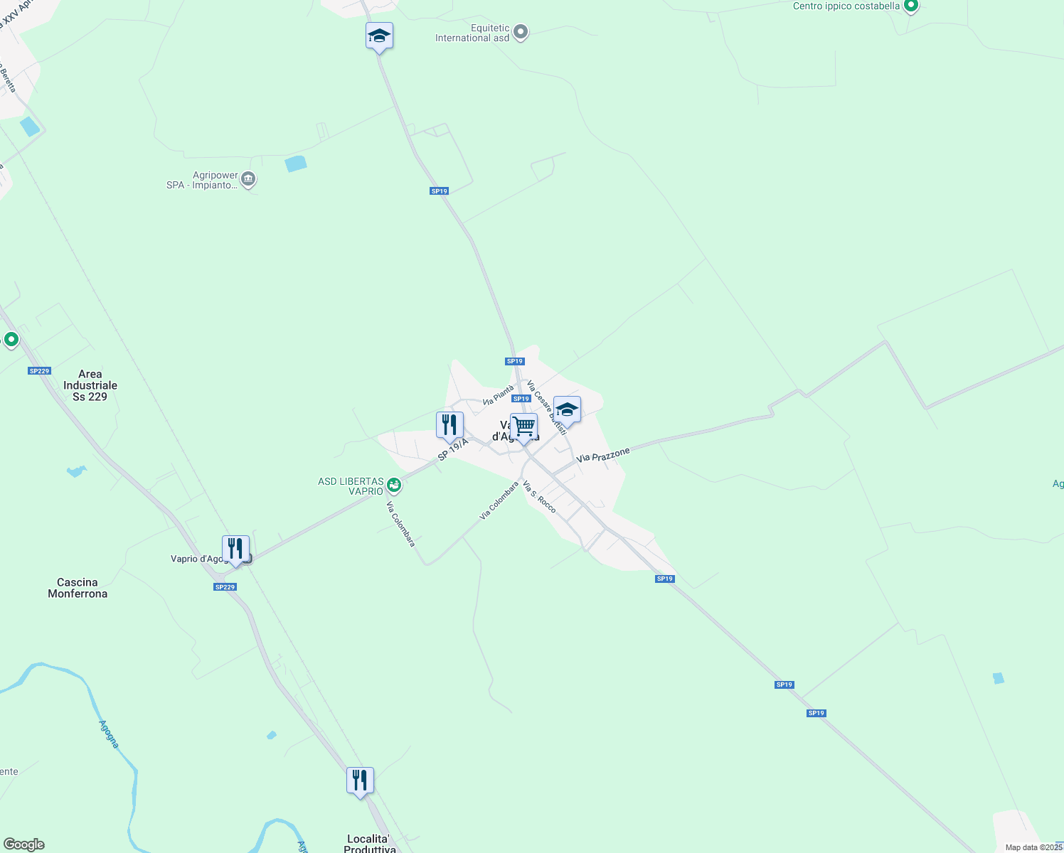 map of restaurants, bars, coffee shops, grocery stores, and more near 10F Vicolo Torchio Vecchio in Vaprio D'agogna