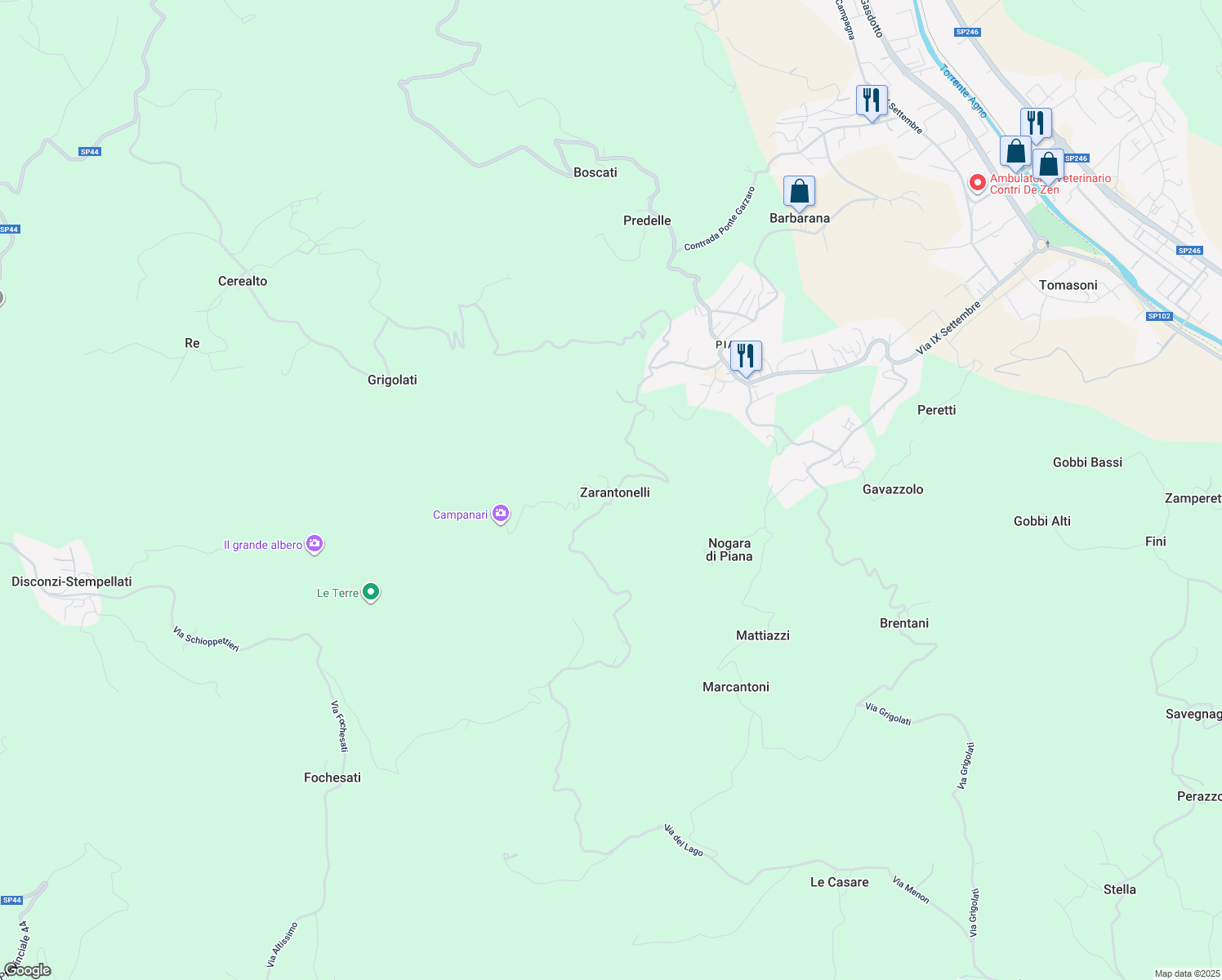 map of restaurants, bars, coffee shops, grocery stores, and more near 15 Contrada Zarantonelli in Zarantonelli