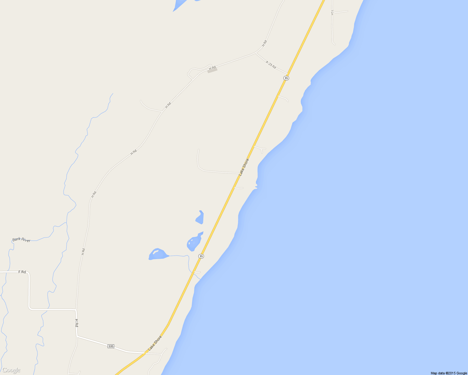 map of restaurants, bars, coffee shops, grocery stores, and more near Highway 35 in Bark River