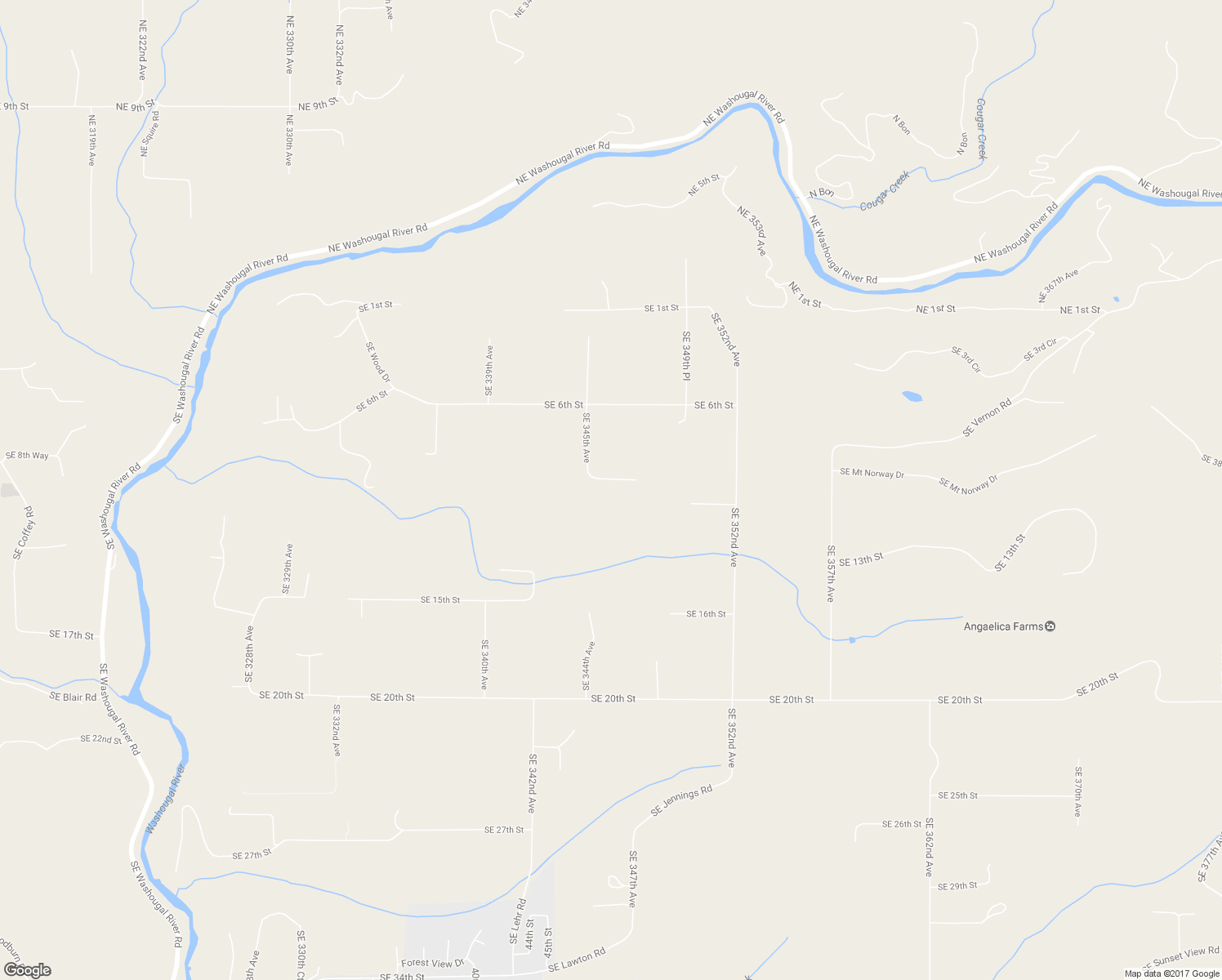 map of restaurants, bars, coffee shops, grocery stores, and more near 909 Southeast 345th Avenue in Washougal