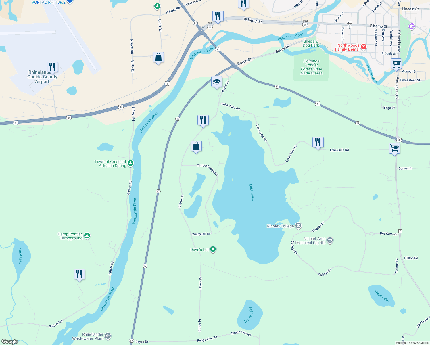 5590 Timber Lodge Road, Rhinelander WI Walk Score