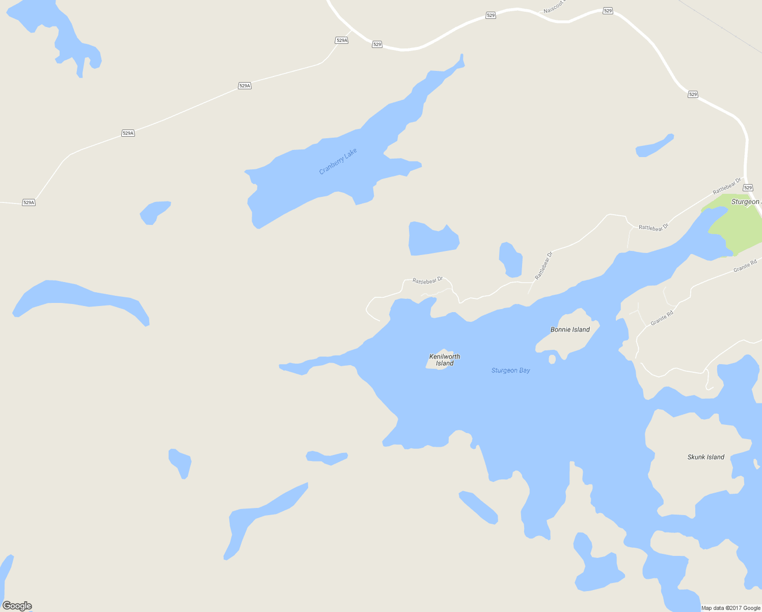 map of restaurants, bars, coffee shops, grocery stores, and more near 133 Rattlebear Drive in Pointe au Baril