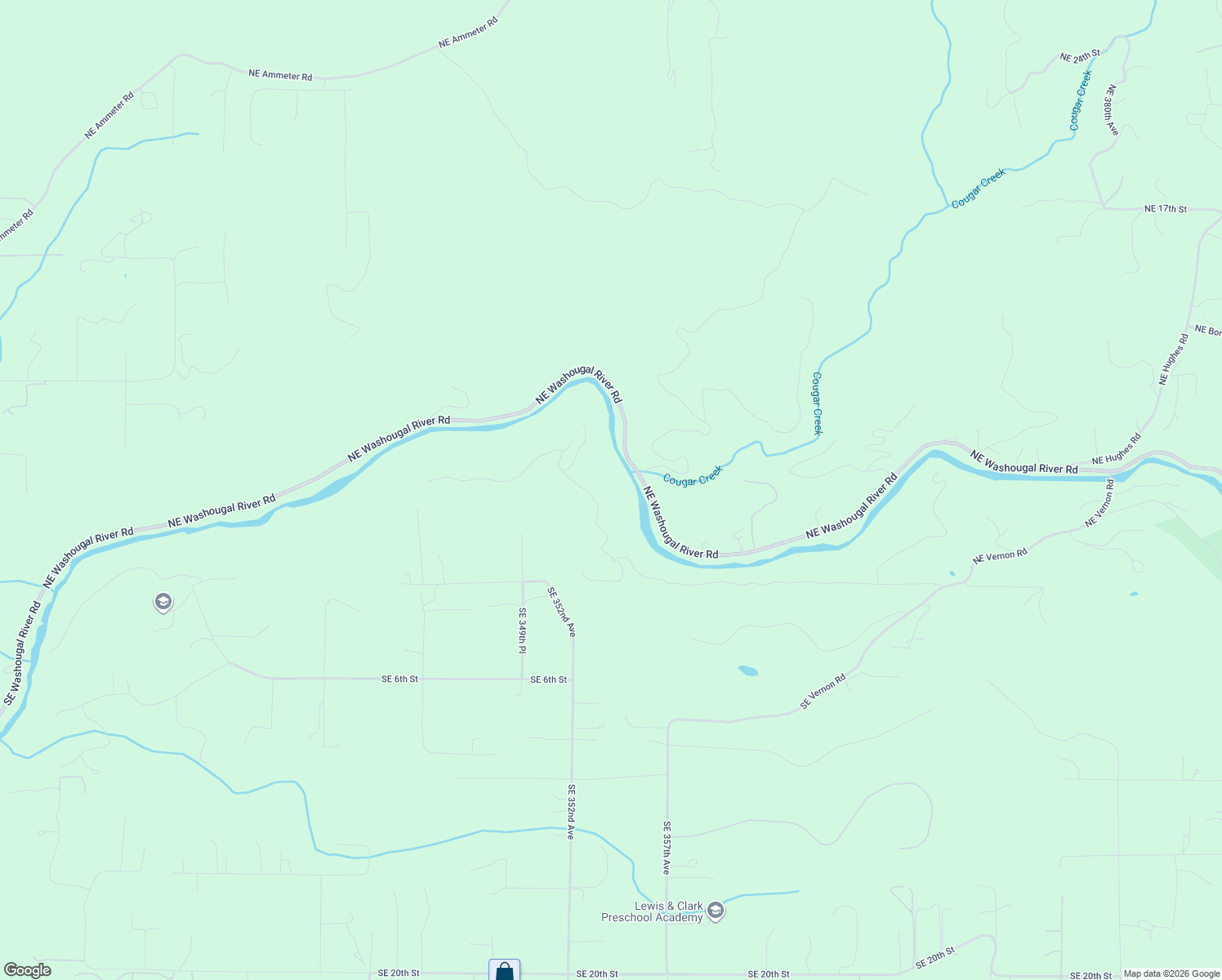 map of restaurants, bars, coffee shops, grocery stores, and more near 313 Northeast 353rd Avenue in Washougal
