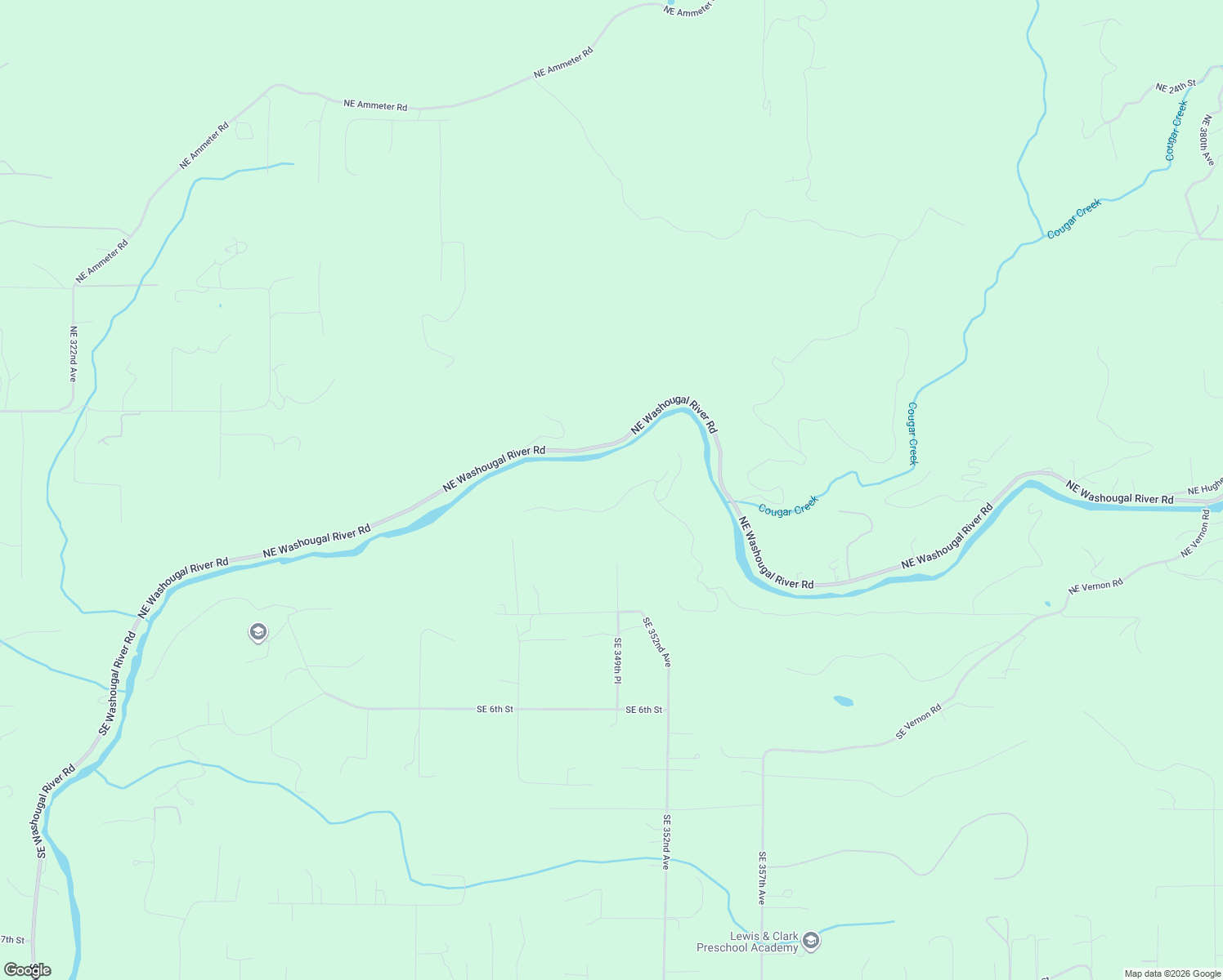 map of restaurants, bars, coffee shops, grocery stores, and more near Northeast 5th Street in Washougal