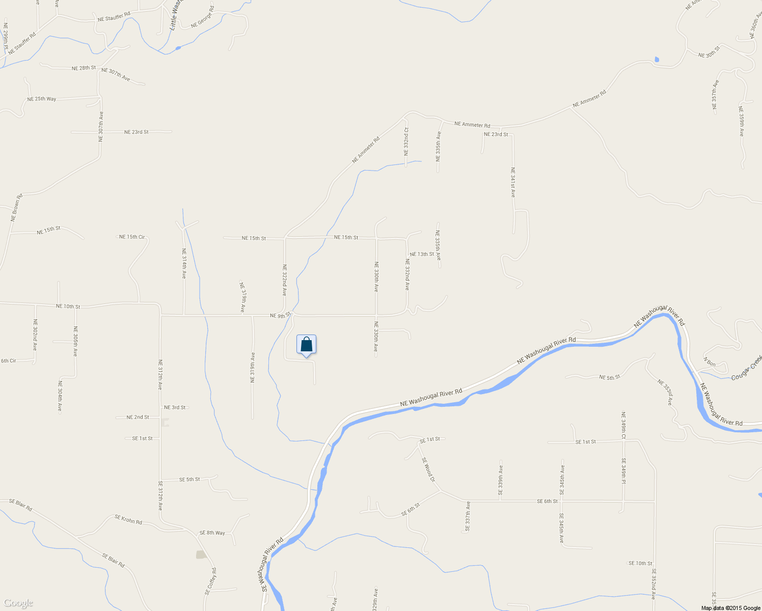 map of restaurants, bars, coffee shops, grocery stores, and more near 32918 Northeast 9th Street in Washougal