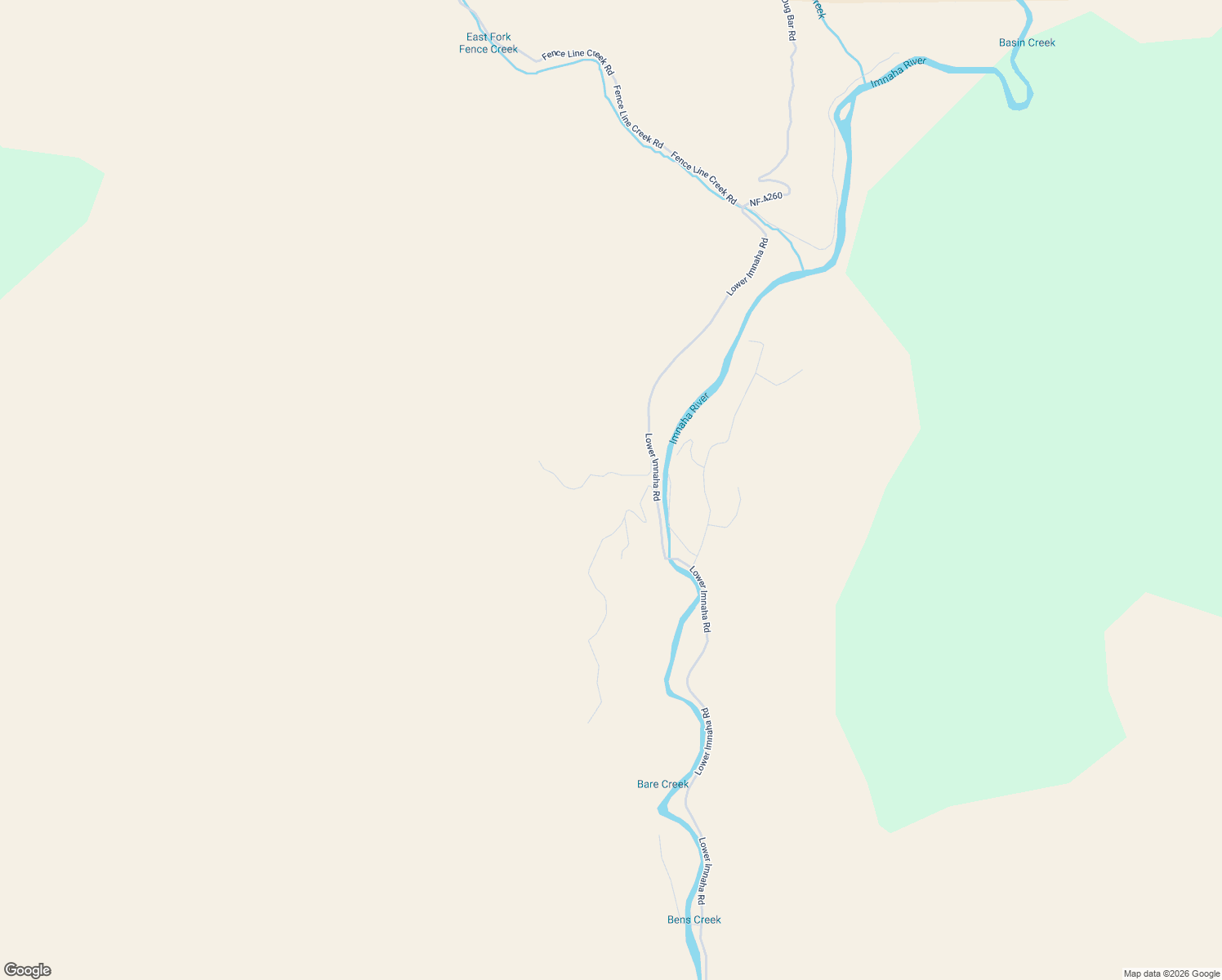 map of restaurants, bars, coffee shops, grocery stores, and more near 73720 Indian Creek Road in Imnaha