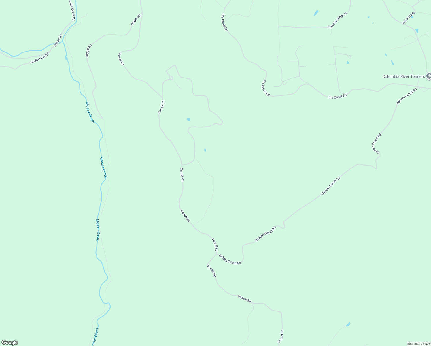 map of restaurants, bars, coffee shops, grocery stores, and more near 2520 Carroll Road in Mosier