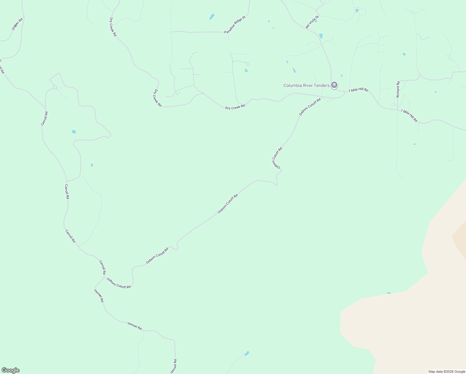 map of restaurants, bars, coffee shops, grocery stores, and more near 2455 Osborn Cutoff Road in Mosier