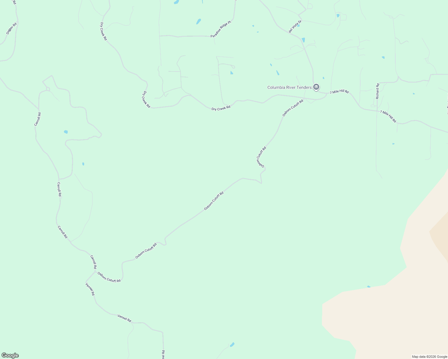map of restaurants, bars, coffee shops, grocery stores, and more near 2489 Osborn Cutoff Road in Mosier
