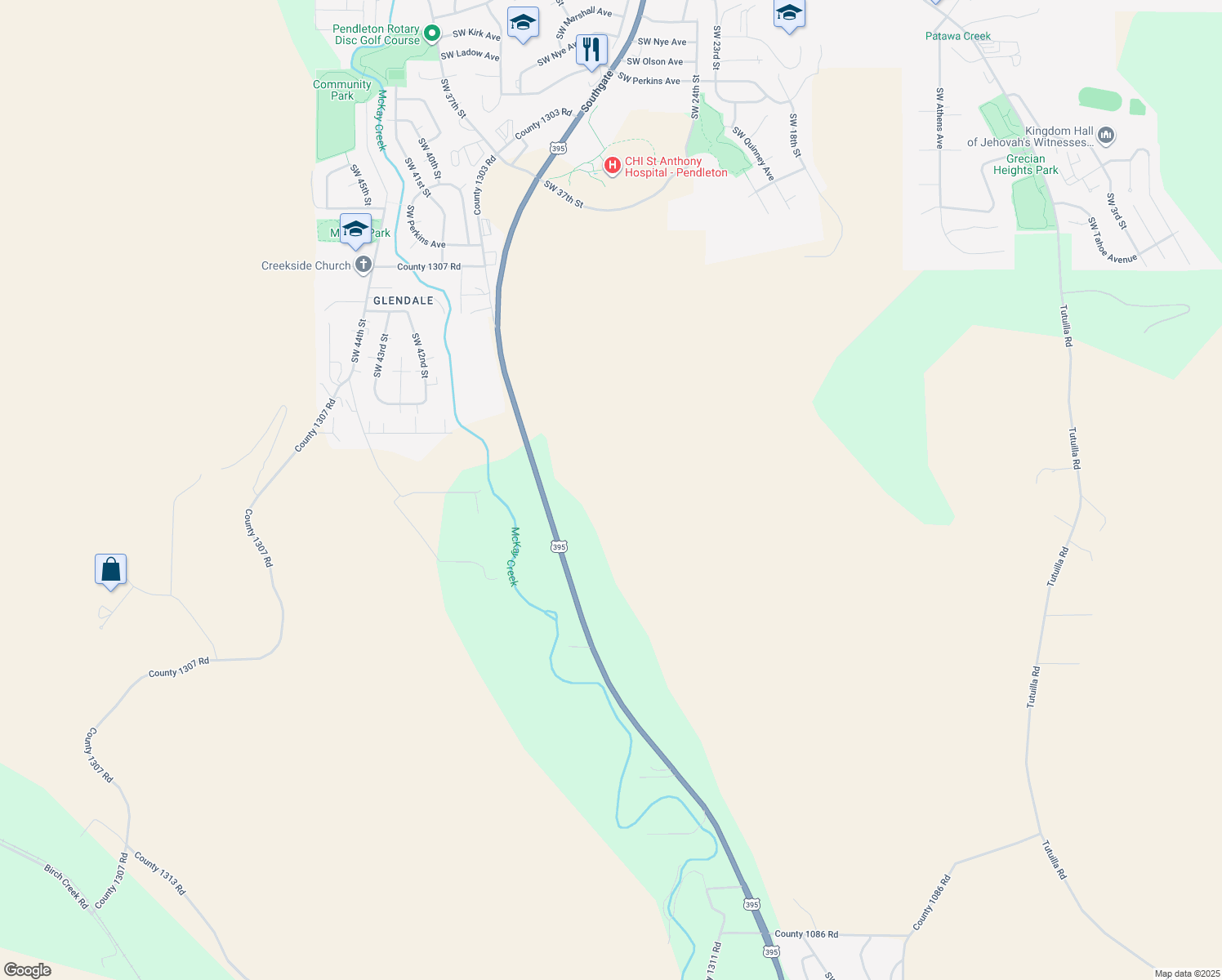 map of restaurants, bars, coffee shops, grocery stores, and more near in Cayuse