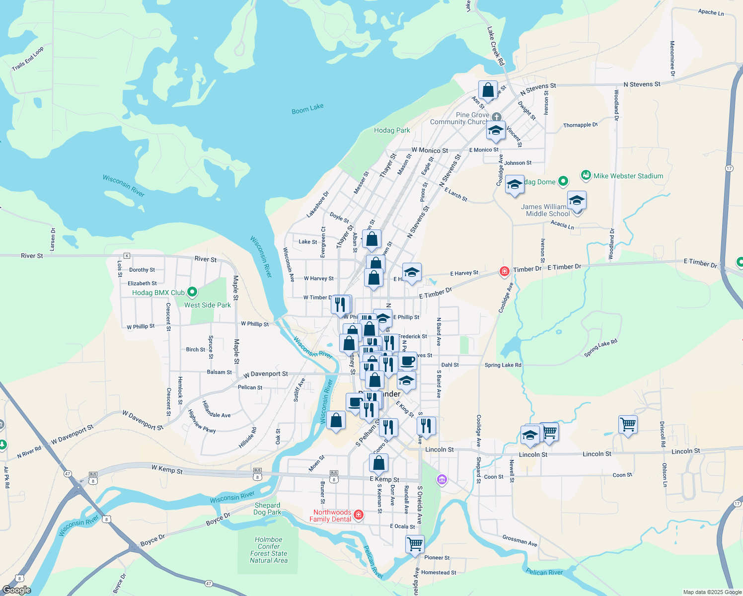 North Brown Street, Rhinelander WI Walk Score