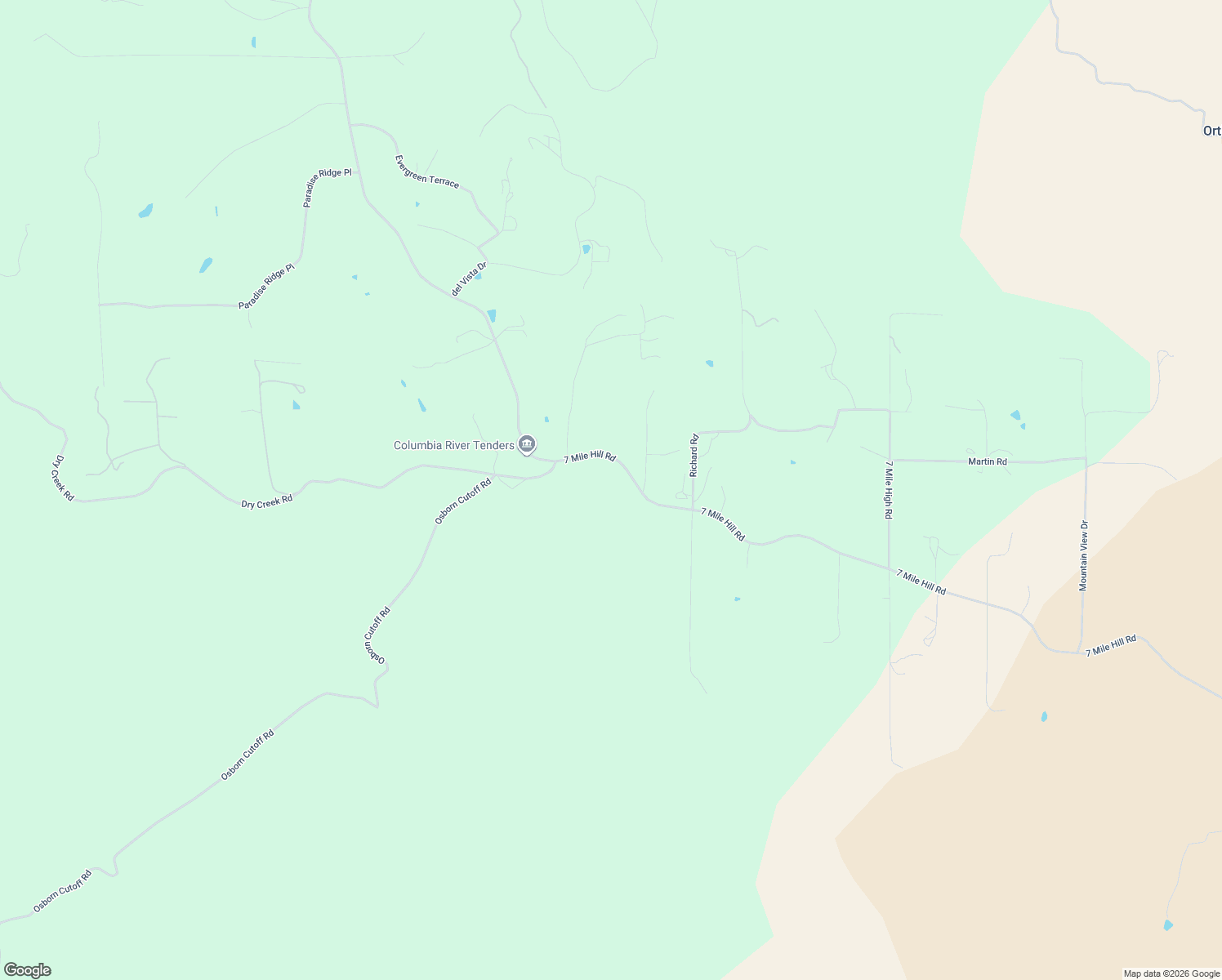 map of restaurants, bars, coffee shops, grocery stores, and more near 7450 7 Mile Hill Road in Mosier