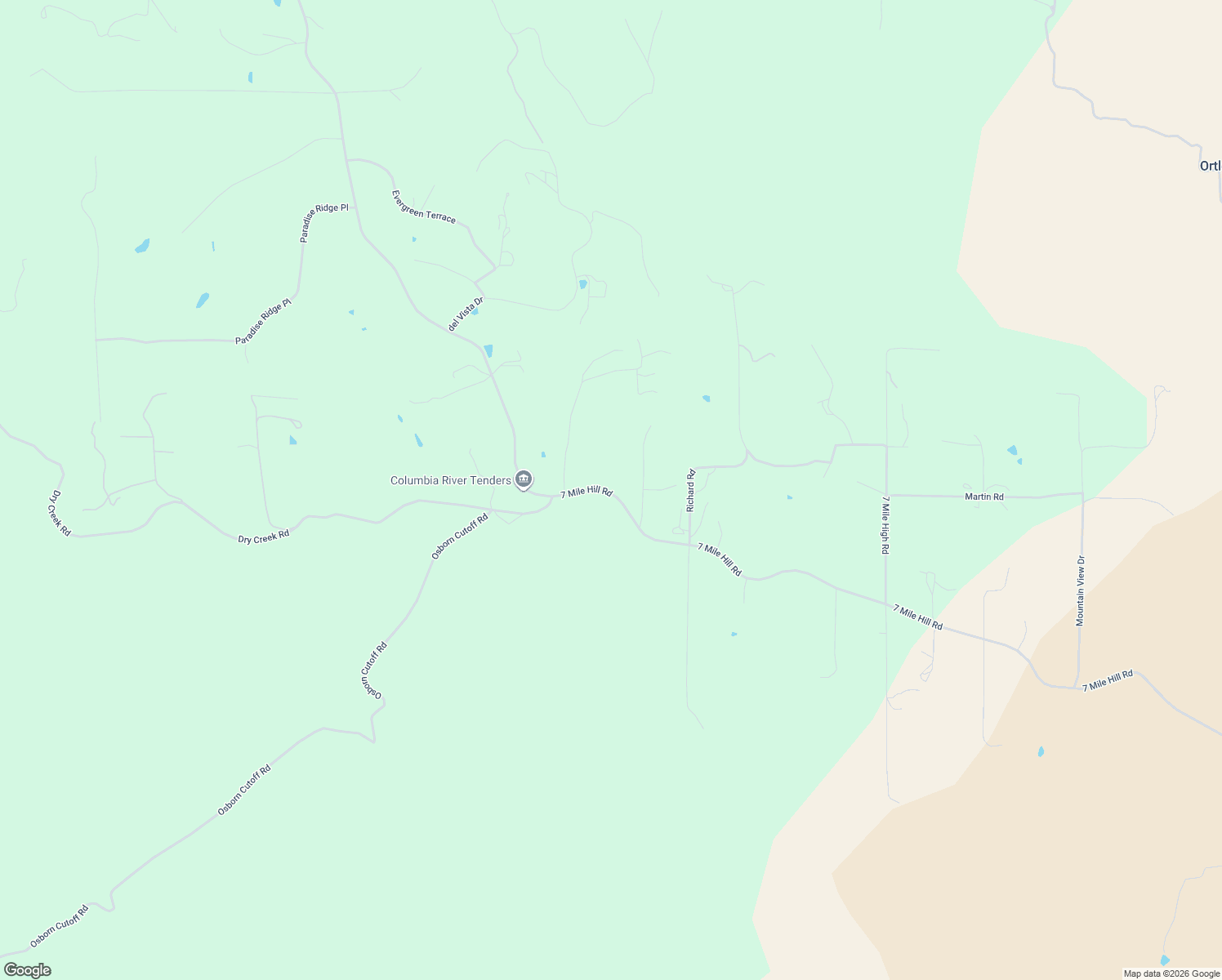 map of restaurants, bars, coffee shops, grocery stores, and more near 7450 7 Mile Hill Road in Mosier