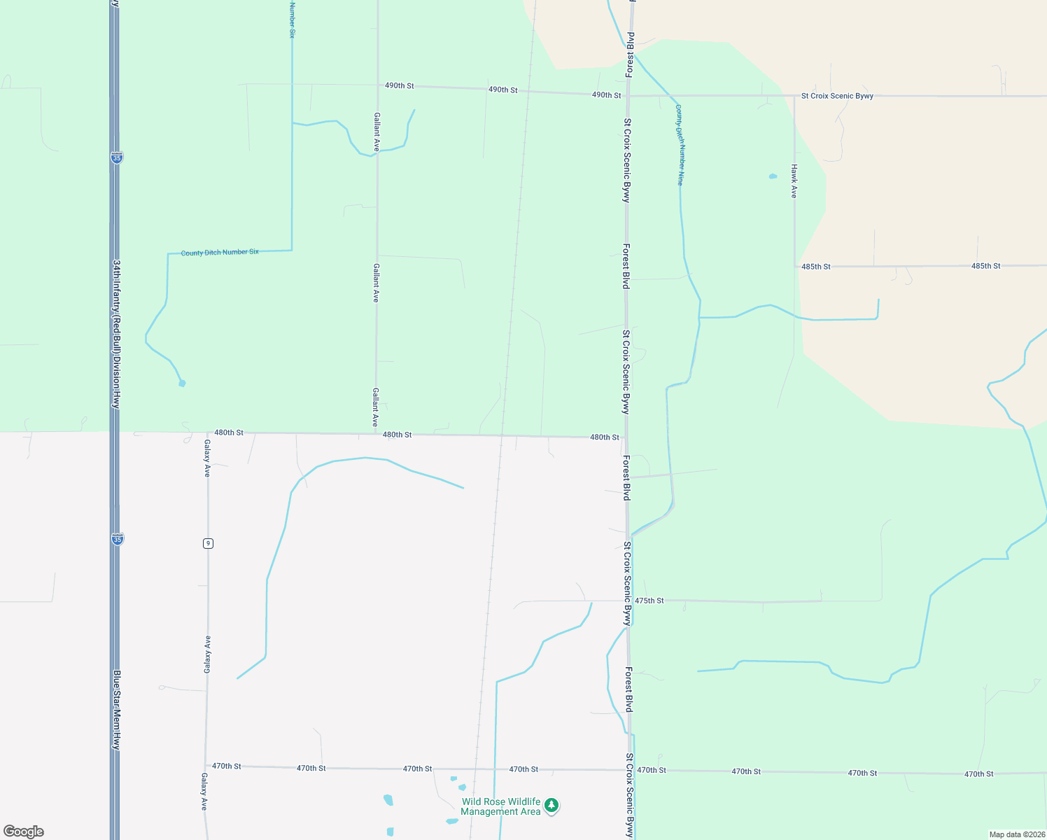 map of restaurants, bars, coffee shops, grocery stores, and more near 48074 Gull Avenue in Rush City