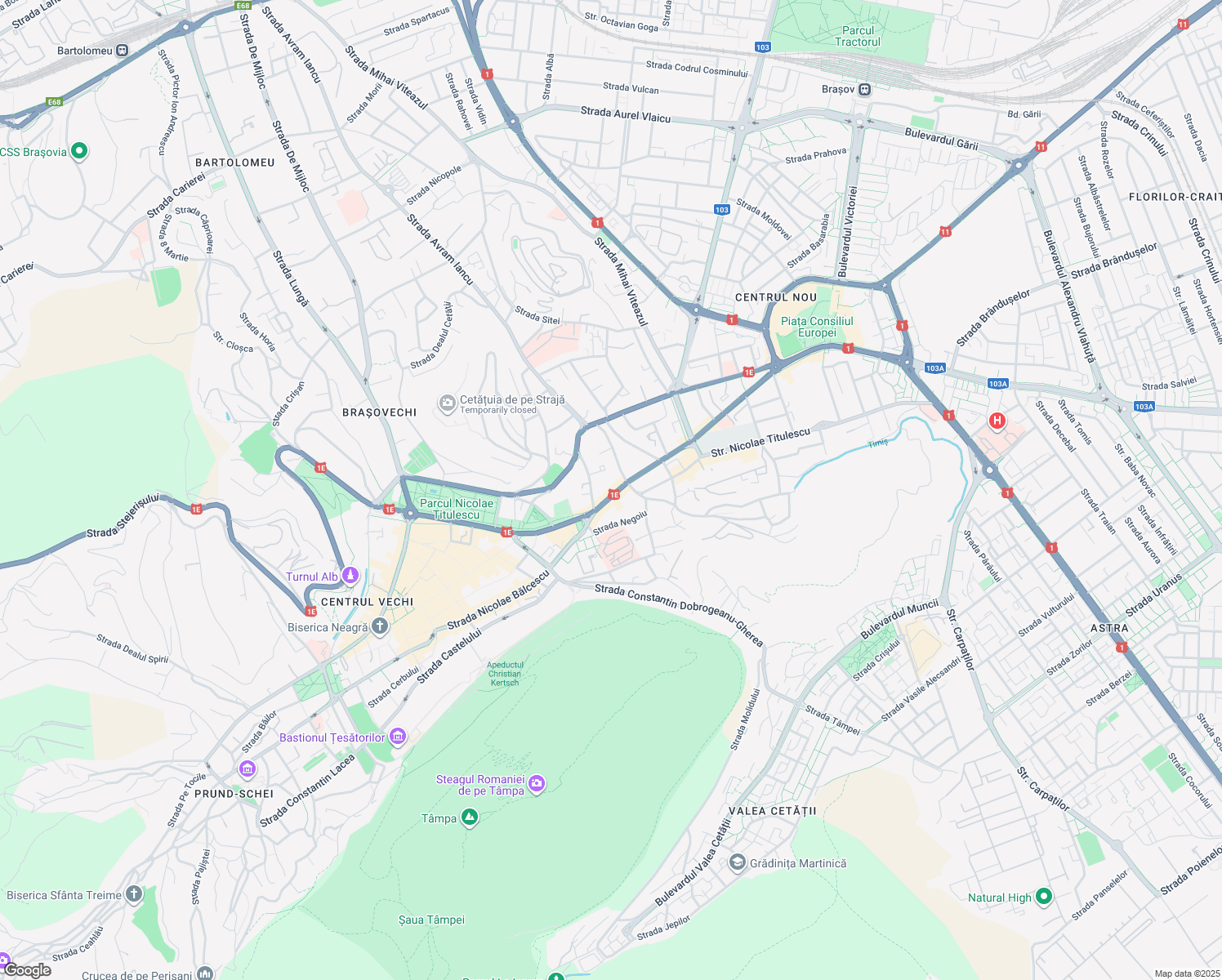 map of restaurants, bars, coffee shops, grocery stores, and more near nr.9 Bulevardul 15 Noiembrie in Brașov