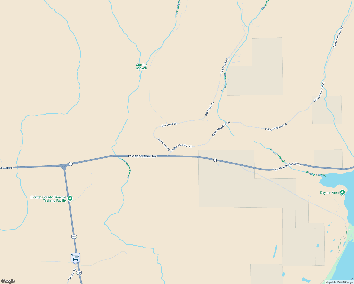 map of restaurants, bars, coffee shops, grocery stores, and more near 24 Oak Creek Road in Lyle