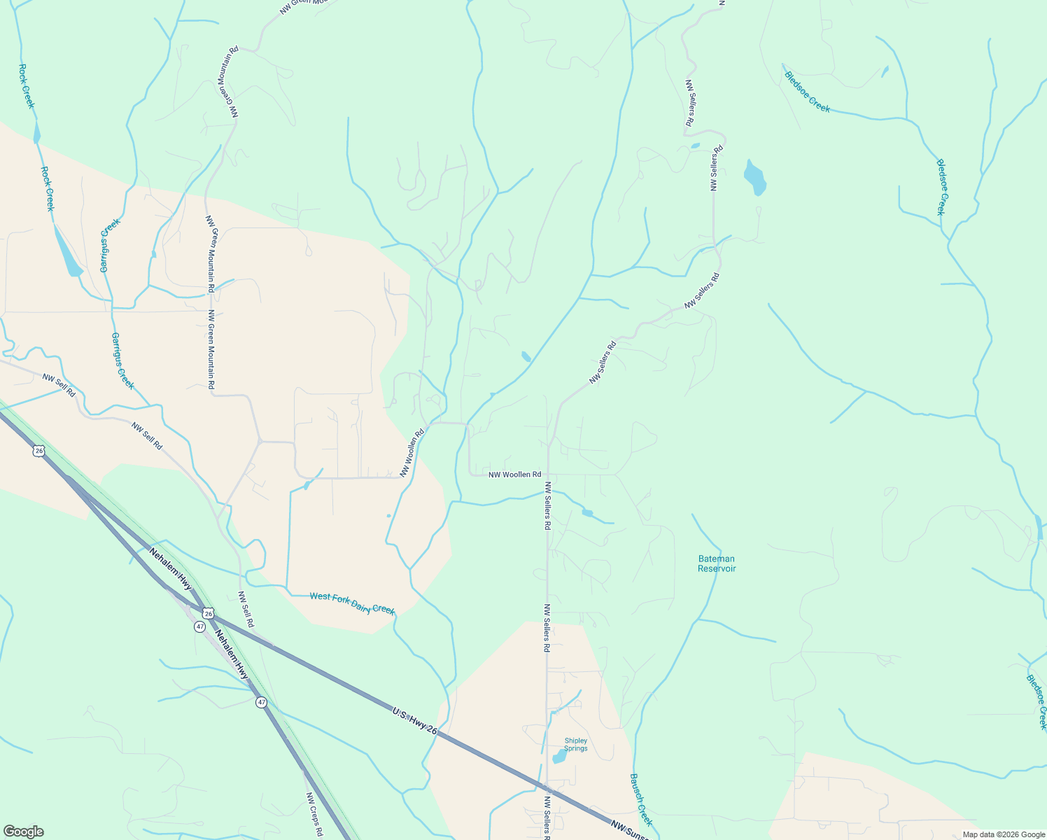 map of restaurants, bars, coffee shops, grocery stores, and more near 18171 Northwest Sellers Road in Banks