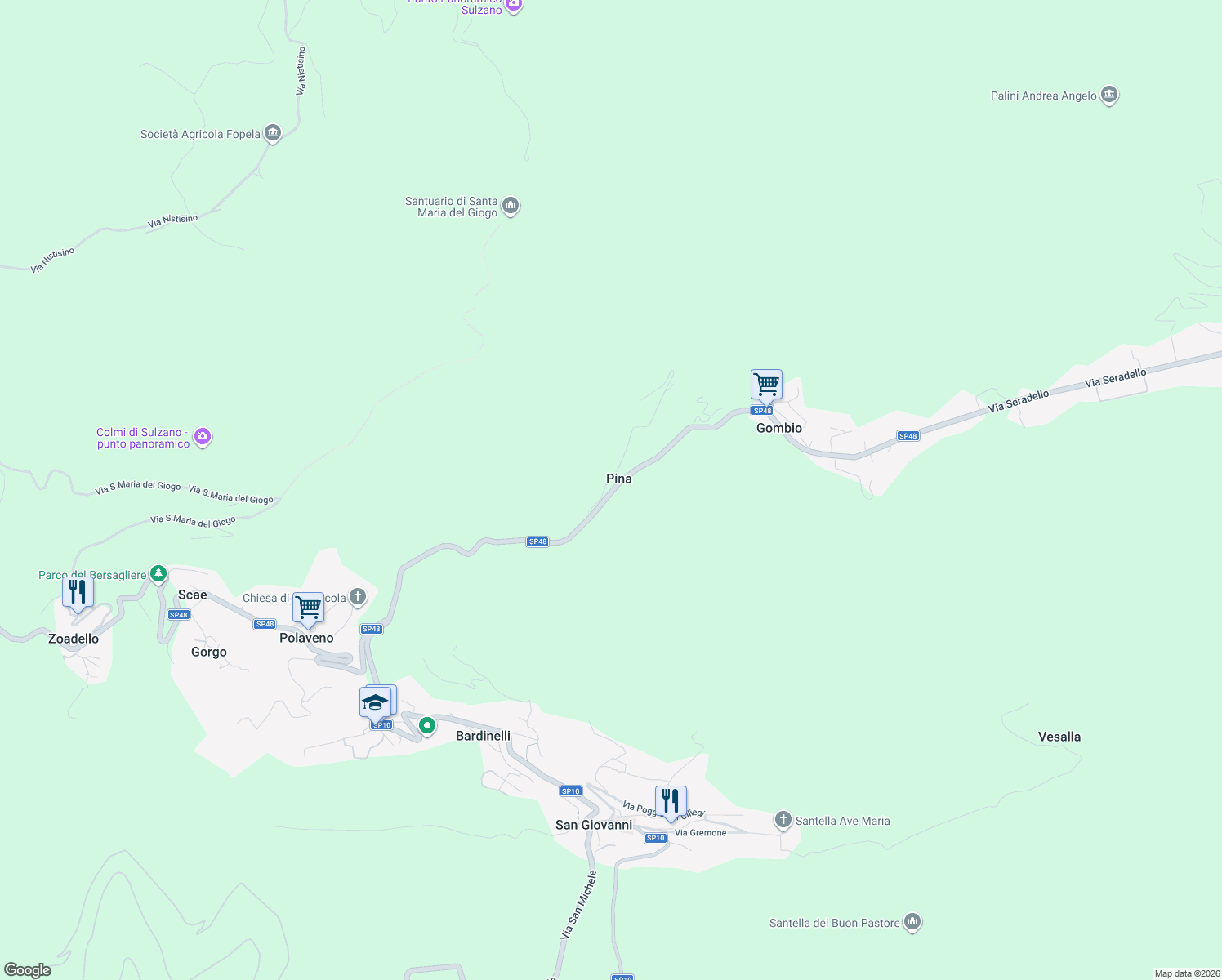 map of restaurants, bars, coffee shops, grocery stores, and more near 14 Via F. Petrarca in Provincia di Brescia