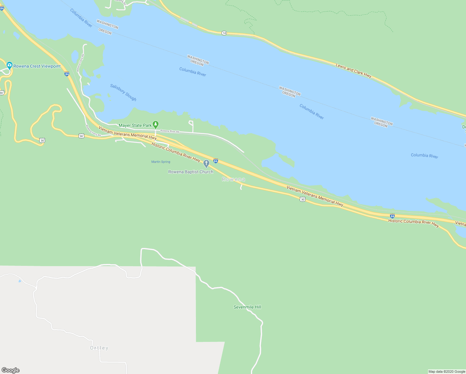 map of restaurants, bars, coffee shops, grocery stores, and more near 5846 U.S. 30 in The Dalles