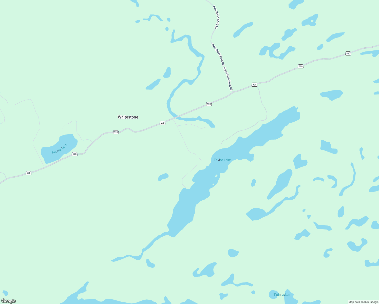 map of restaurants, bars, coffee shops, grocery stores, and more near Taylor Lake Road in Parry Sound District