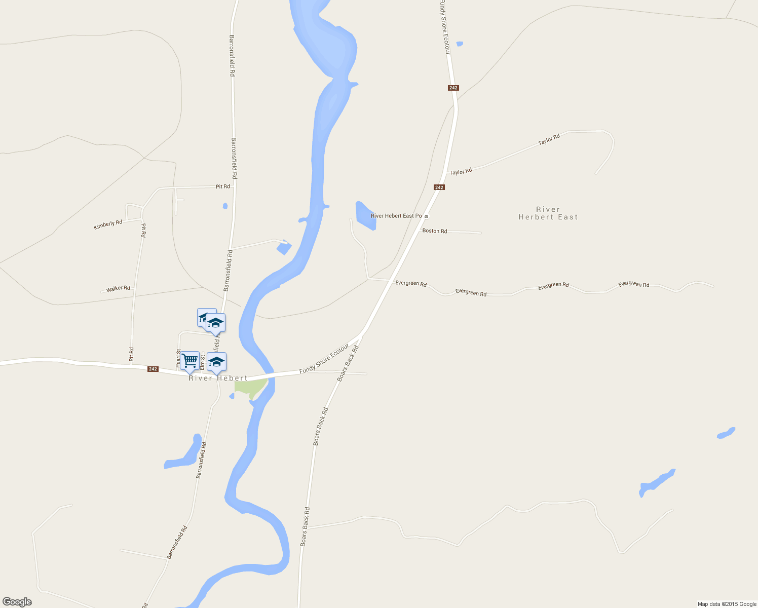 map of restaurants, bars, coffee shops, grocery stores, and more near 2328 Nova Scotia 242 in Southampton