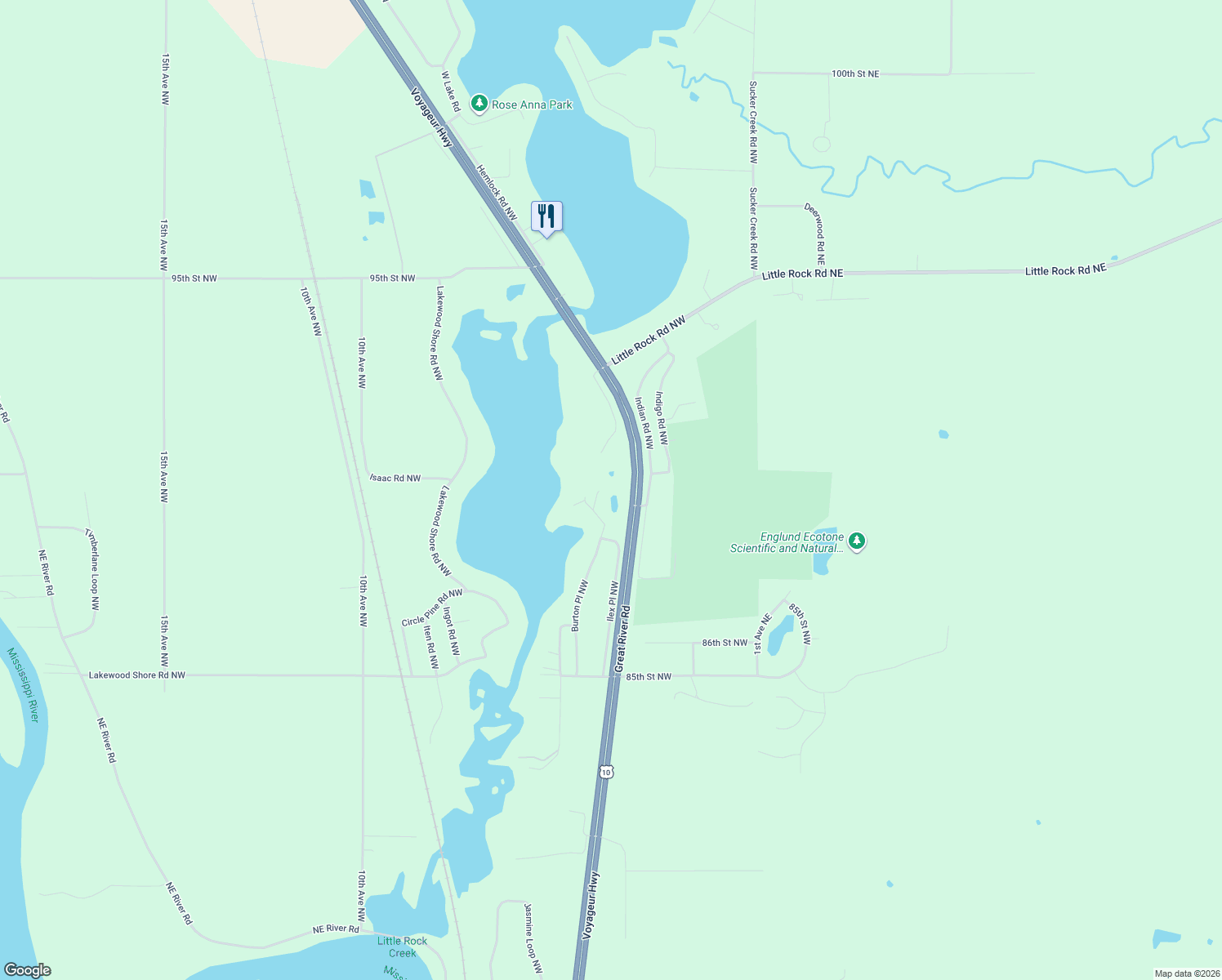 map of restaurants, bars, coffee shops, grocery stores, and more near 8899 Burton Place Northwest in Rice